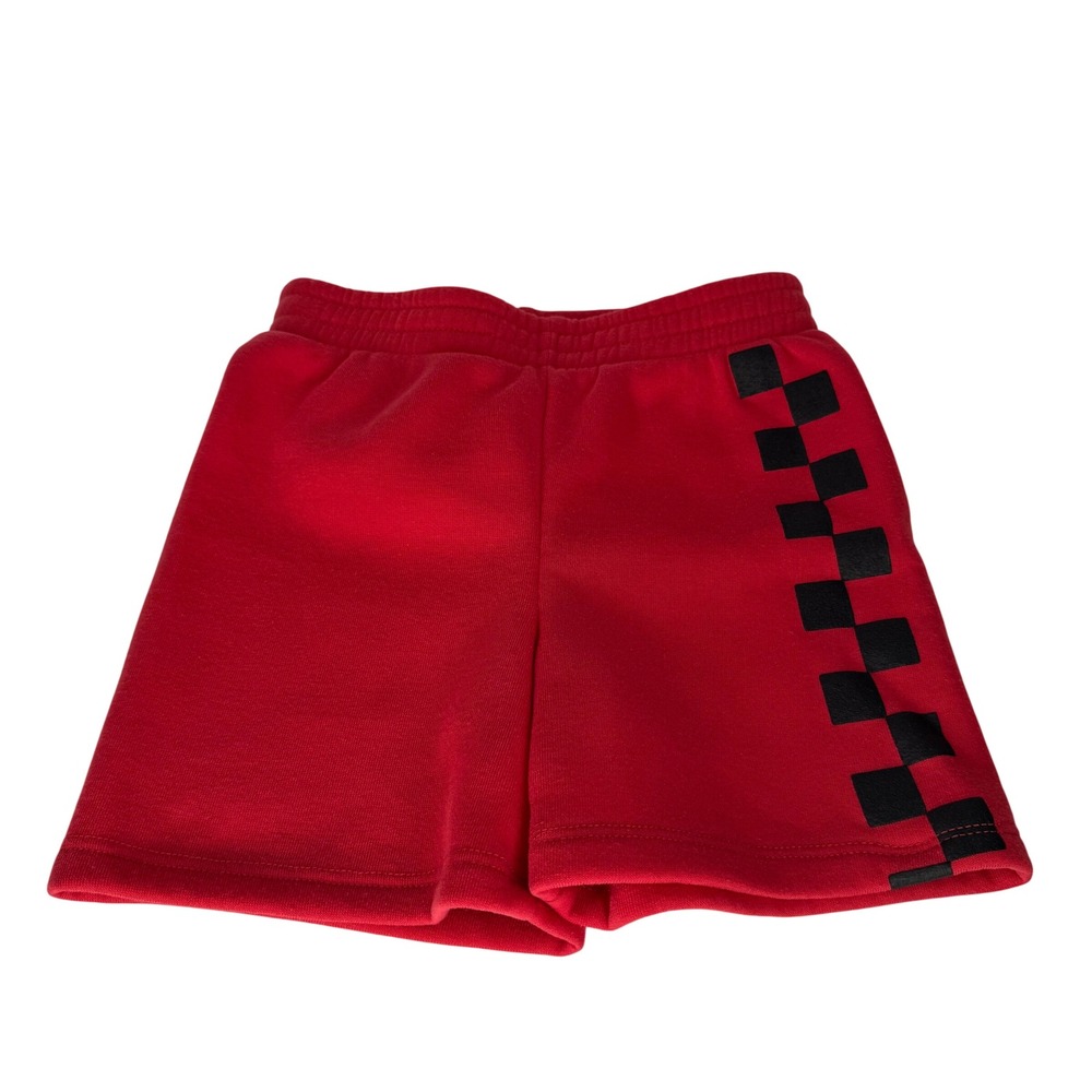 Disney Pixar Cars Lightning McQueen Size 5T Red Fleece Shorts Checkered
